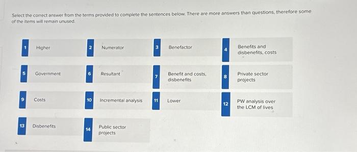 Solved Select the correct answec from the terms provided to | Chegg.com