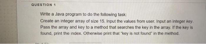 Solved QUESTION 1 Write a Java program to do the following | Chegg.com