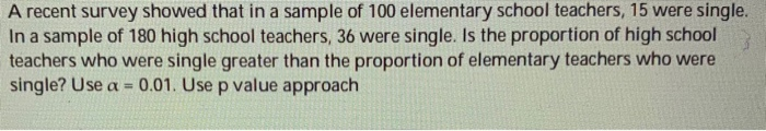 Solved A recent survey showed that in a sample of 100 | Chegg.com