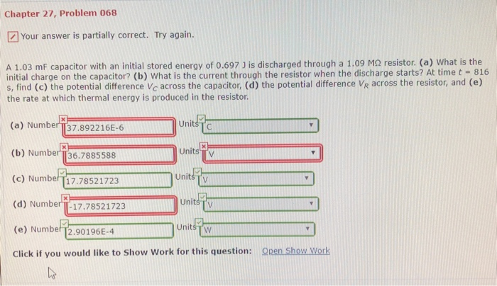 Solved Chapter 27, Problem 068 Your answer is partially | Chegg.com