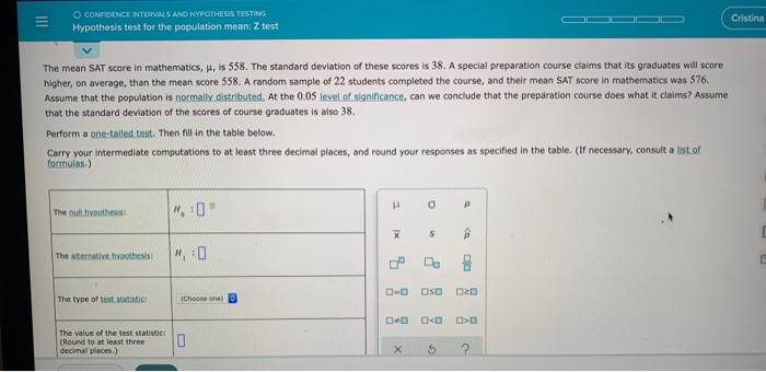 Solved III O CONFIDENCE INTERVALS AND HYPOTHESIS TESTING | Chegg.com