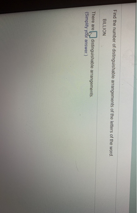 Solved Find the number of distinguishable arrangements of | Chegg.com