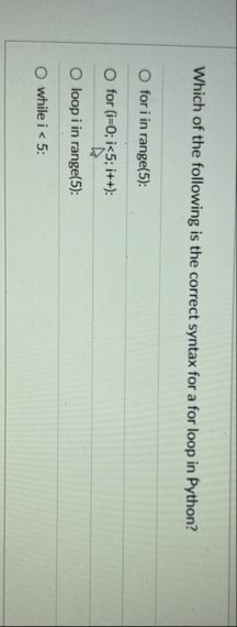 Solved Which of the following is the correct syntax for a | Chegg.com