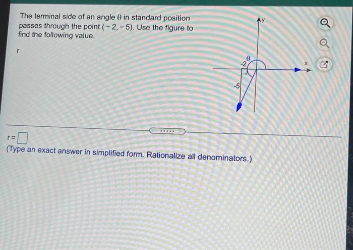 The Terminal Side Of An Angle In Standard Position Passes Through P 15 8