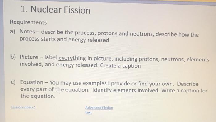 Solved Summative Assignment - Nuclear Processes The | Chegg.com