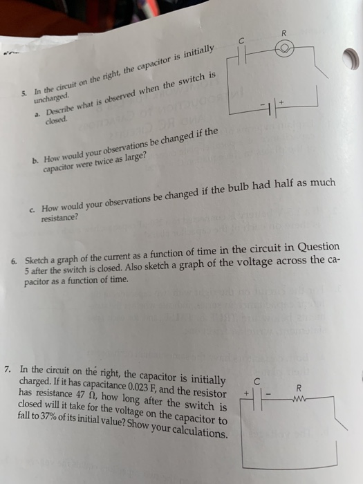 homework for lab 8 introduction to capacitors and rc circuits