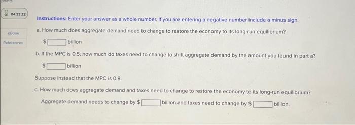 Solved The graph below depicts an economy where a decline in | Chegg.com