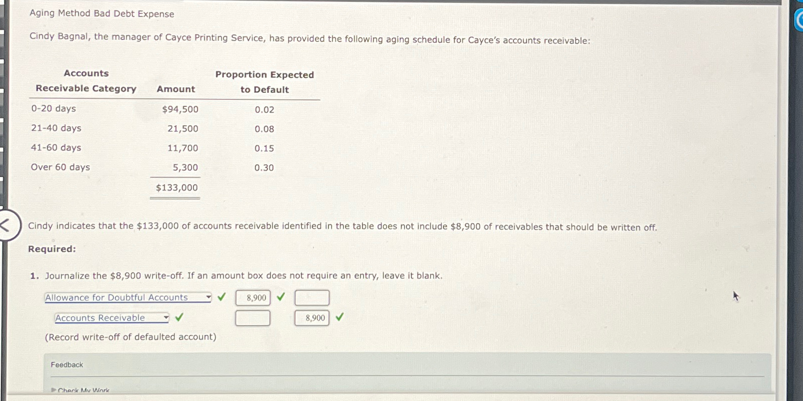 solved-aging-method-bad-debt-expensecindy-bagnal-the-chegg