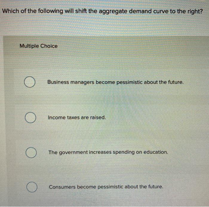 Solved Which of the following will shift the aggregate | Chegg.com