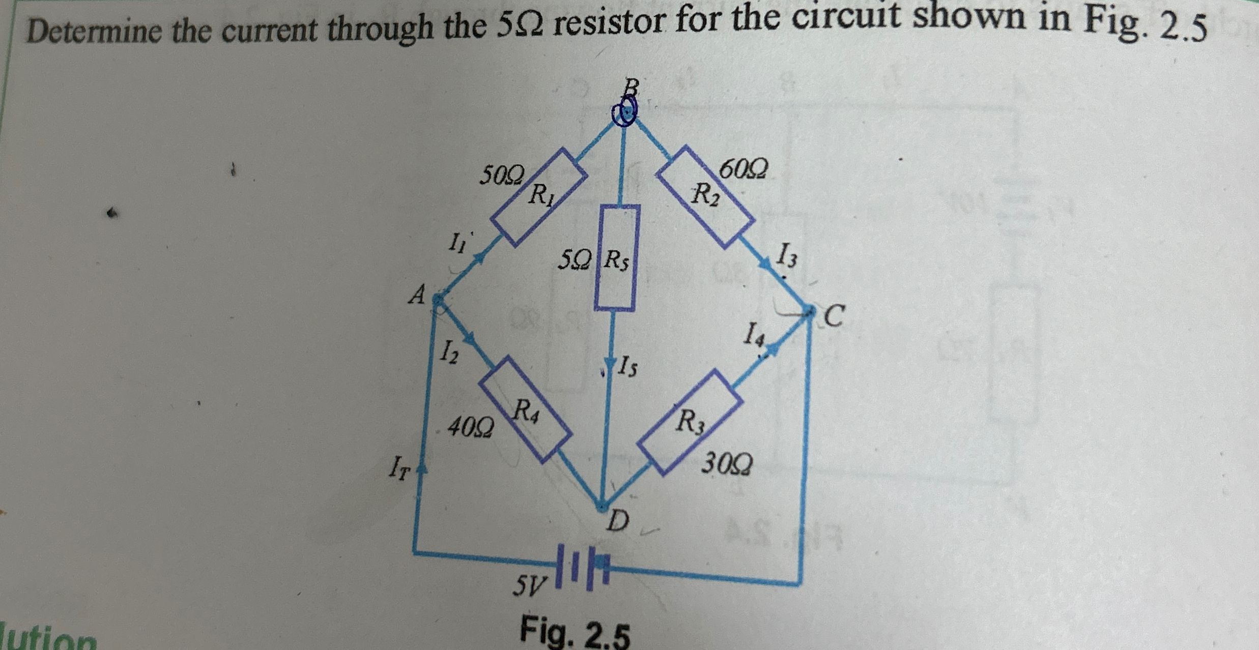 Solved Determine the current through the 5Ω ﻿resistor for | Chegg.com