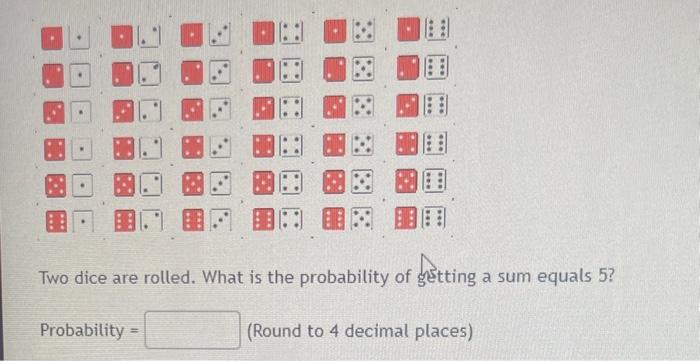 probability of rolling two dice and getting an even sum