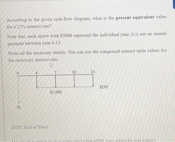 Solved According to the given cash-flow diagram, what is the | Chegg.com