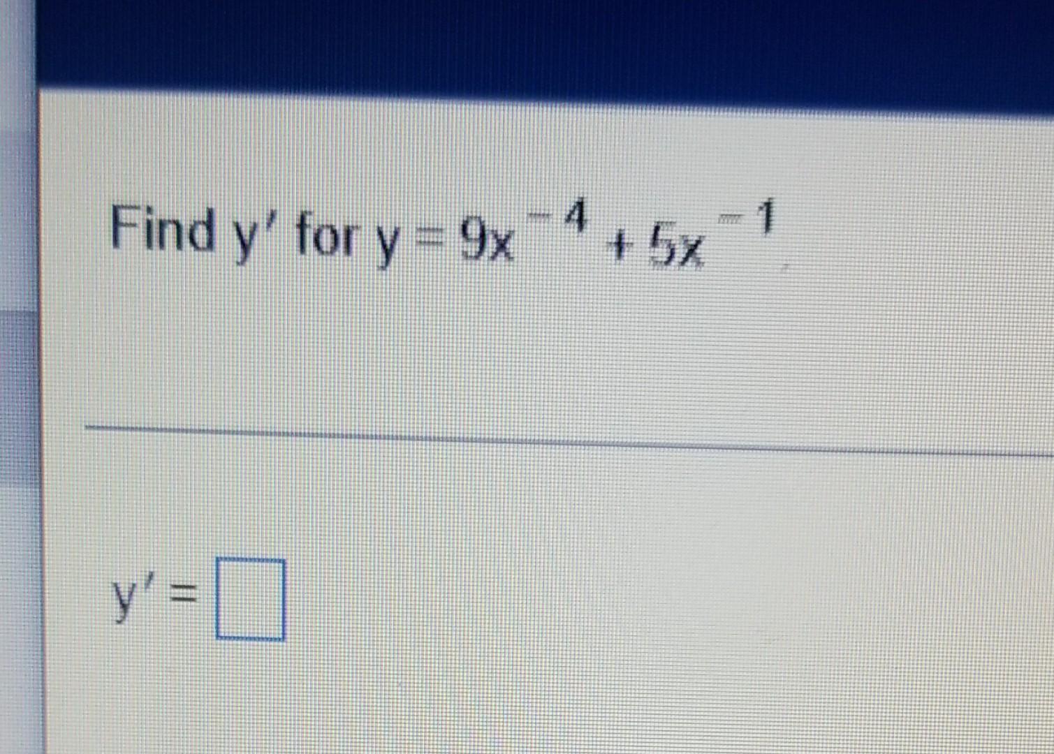 Y 9x 5 Answer