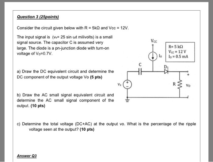 Solved Question 3 (25points) Consider the circuit given | Chegg.com