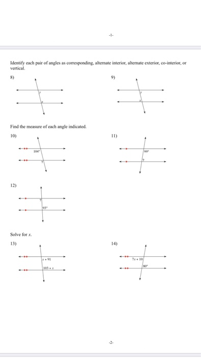 Solved Identify Each Pair Of Angles As Corresponding Alt