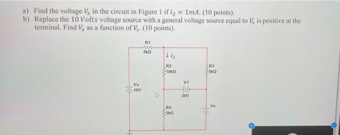 Solved a) Find the voltage V, in the circuit in Figure 1 if | Chegg.com