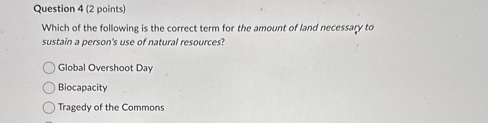 Solved Question 4 (2 ﻿points)Which of the following is the | Chegg.com