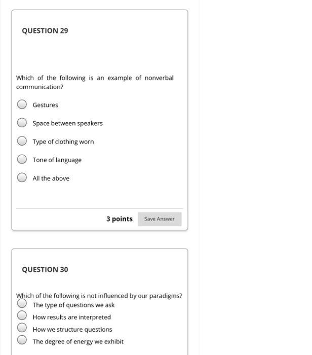 Solved QUESTION 29 Which of the following is an example of | Chegg.com