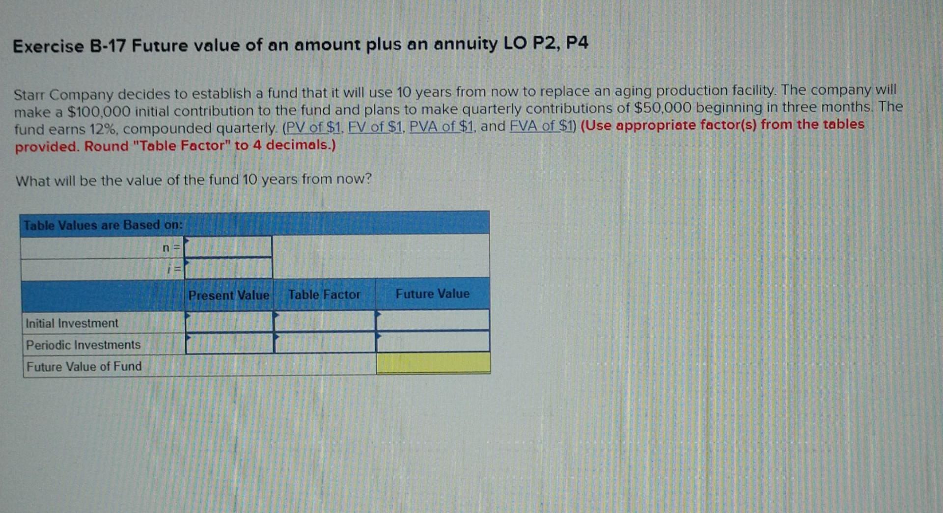 Solved Exercise B-17 Future value of an amount plus an | Chegg.com