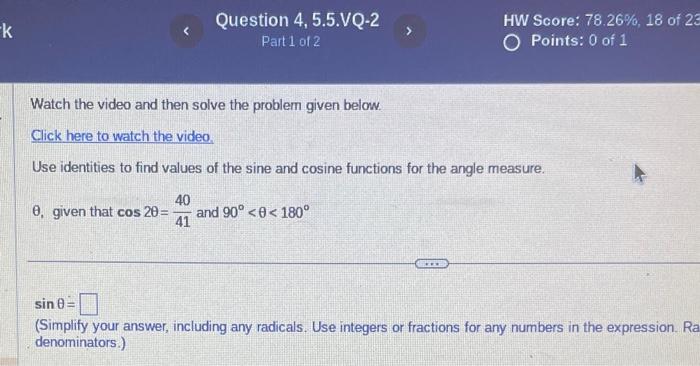 Solved Watch the video and then solve the problem given | Chegg.com
