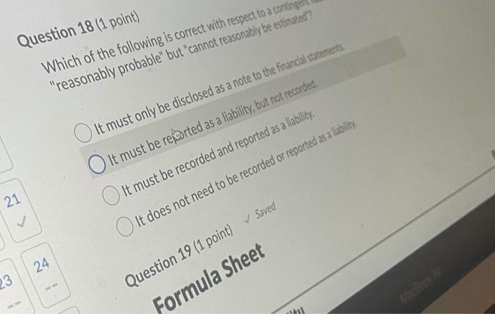 Solved Question 18 (1 point) Which of the following is | Chegg.com