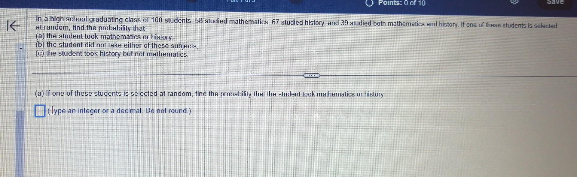 Solved In A High School Graduating Class Of 100 Students, 58 | Chegg.com