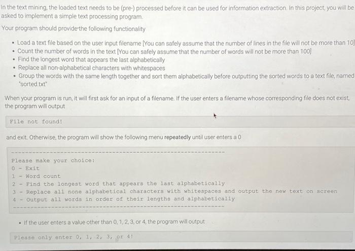 Solved In the text mining, the loaded text needs to be | Chegg.com