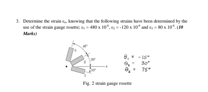 Solved 3. Determine the strain ex, knowing that the | Chegg.com