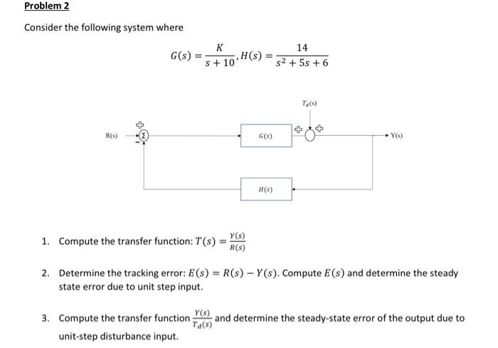 Solved Problem 2 Consider The Following System Where R(s) | Chegg.com