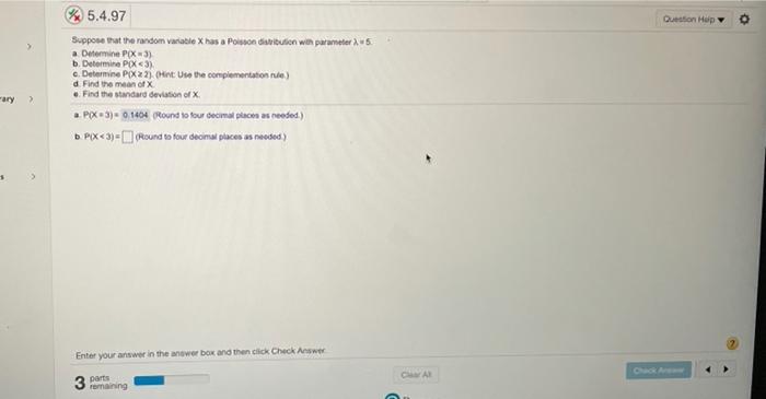 Solved Question Help > 5.4.97 Suppose that the random | Chegg.com
