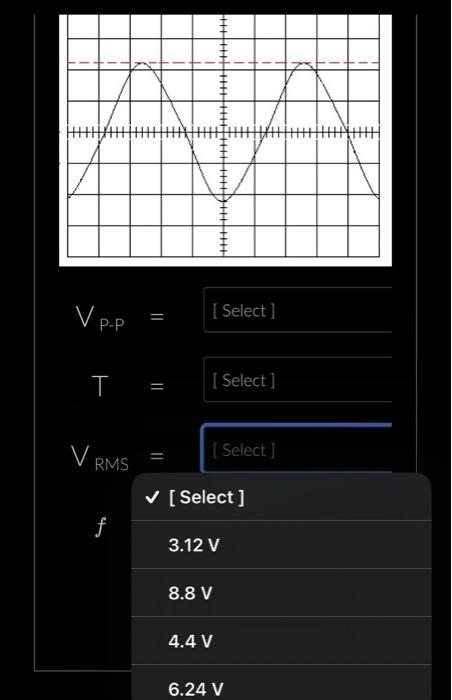 Solved Determine Vp-p, T, and based on that f and VRMS. | Chegg.com