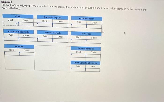 Solved Required For each of the following T-accounts, | Chegg.com