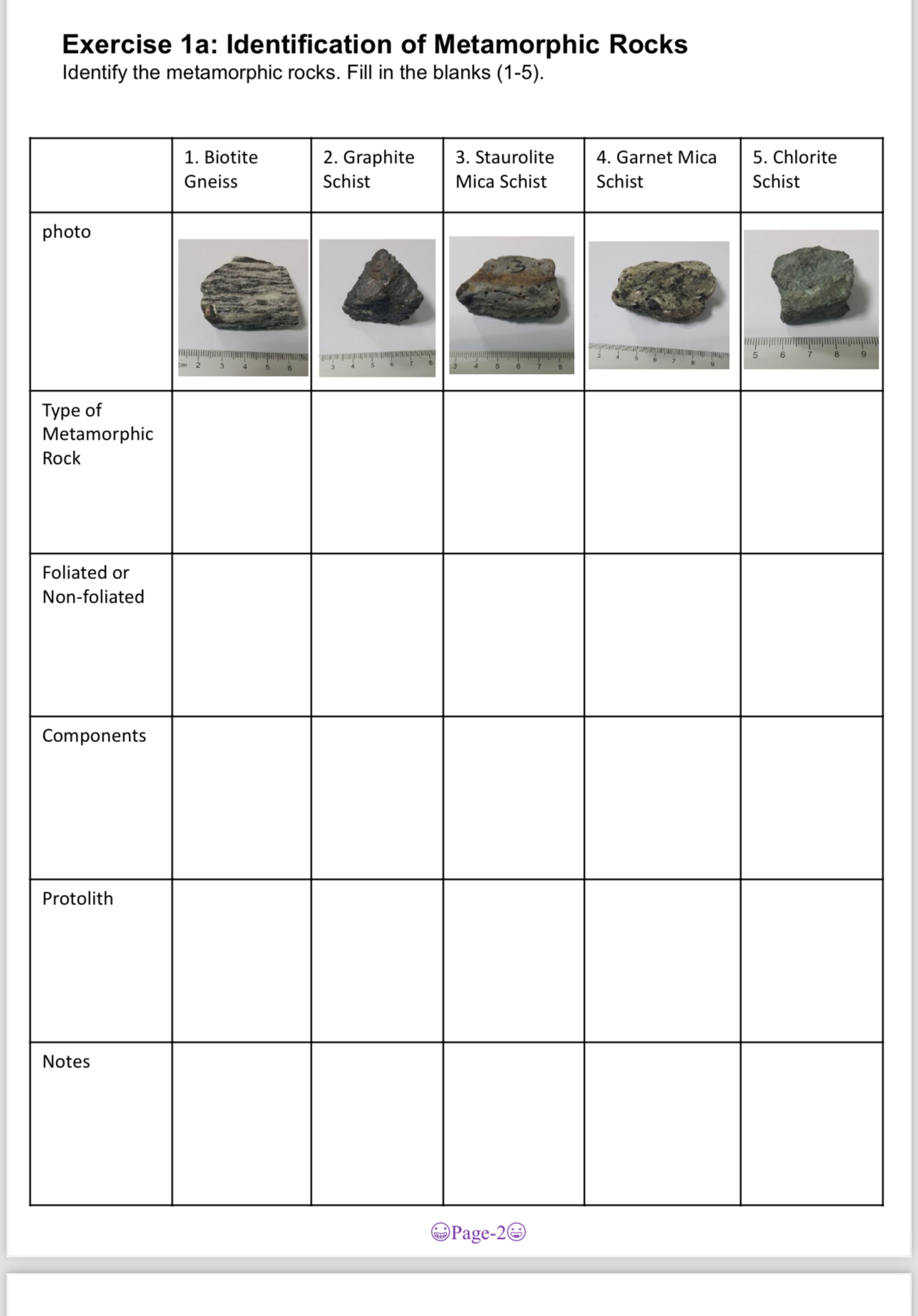 Exercise 1a: Identification of Metamorphic | Chegg.com