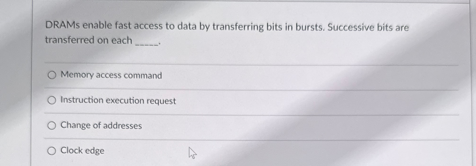 Solved DRAMs Enable Fast Access To Data By Transferring Bits | Chegg.com