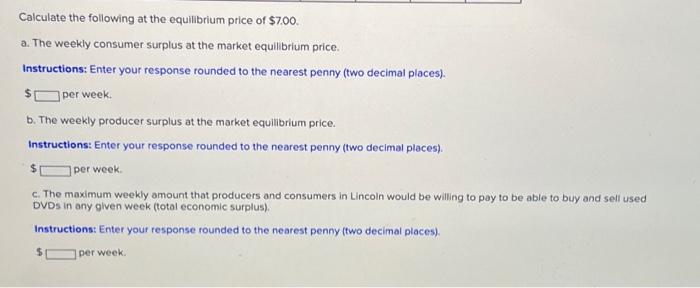 Solved Suppose The Weekly Demand And Supply Curves For Used | Chegg.com