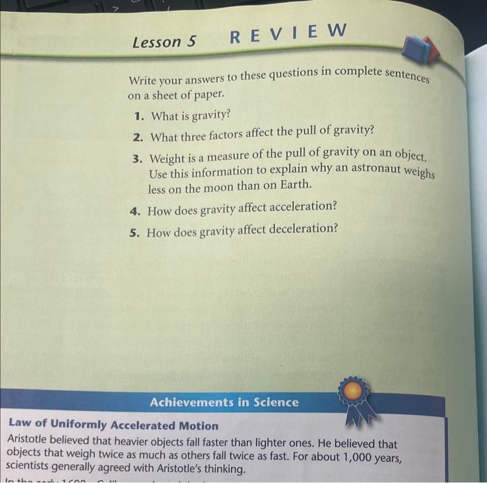 Solved Write your answers to these questions in complete