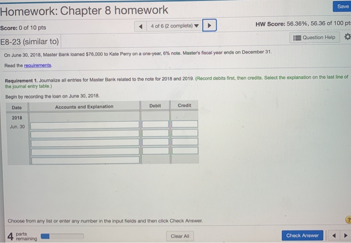 Solved Save Homework: Chapter 8 homework Score: 0 of 10 pts | Chegg.com