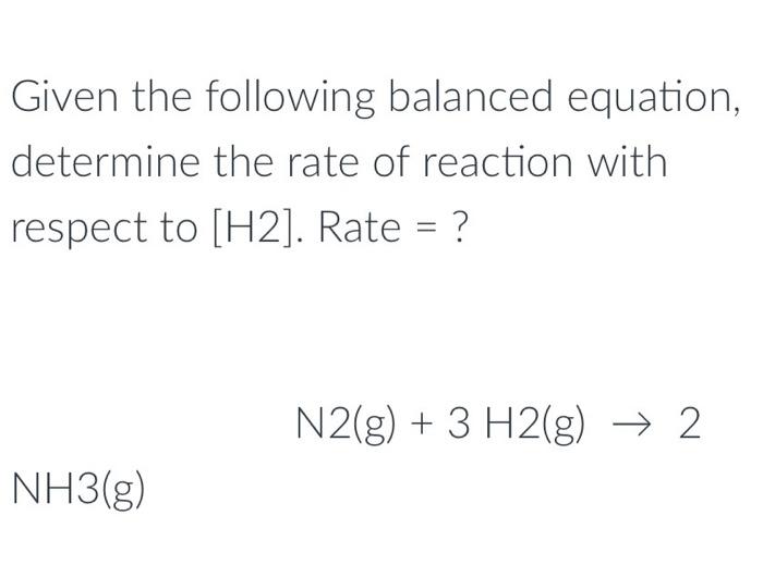 Solved Given The Following Balanced Equation Determine The