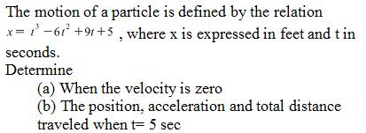 Solved The Motion Of A Particle Is Defined By The Relatio Chegg Com