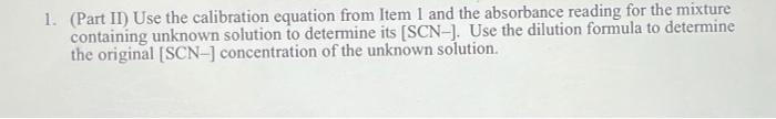 Solved 1. (Part II) Use The Calibration Equation From Item 1 | Chegg.com