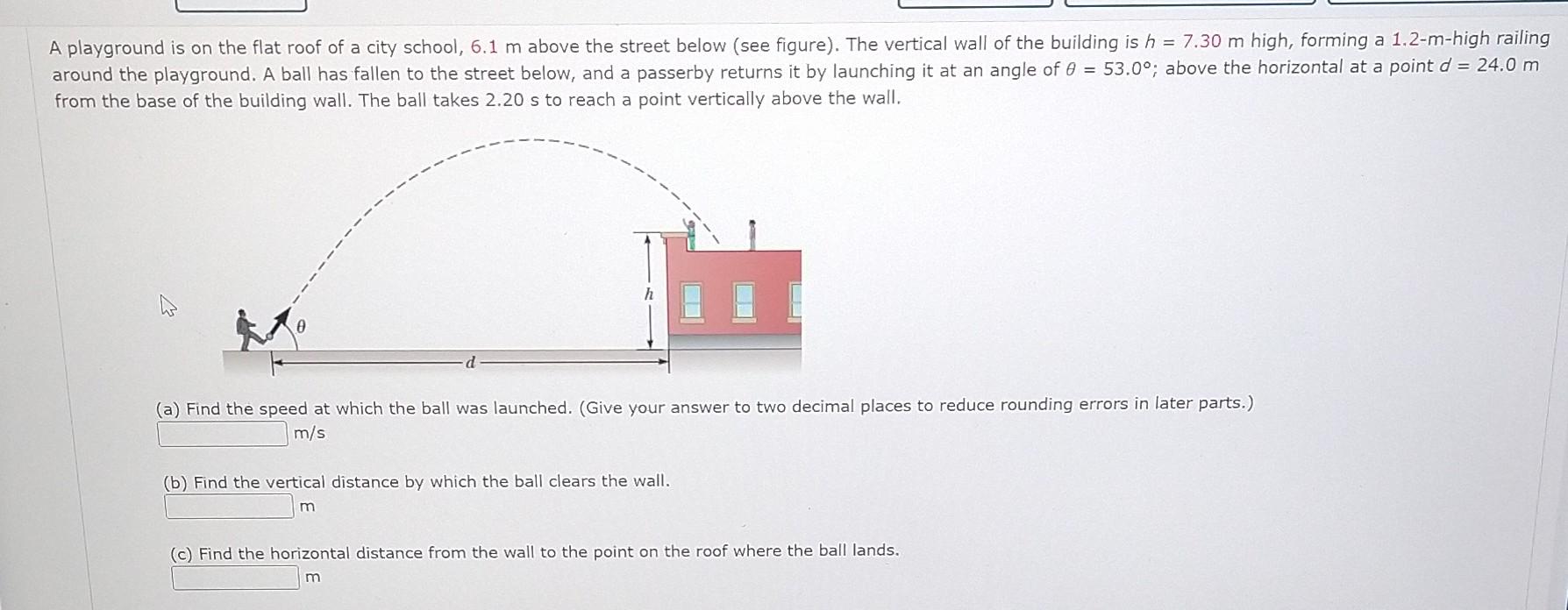 Simple Physics Rooftop Solved A playground is on the flat roof of a city school, | Chegg.com