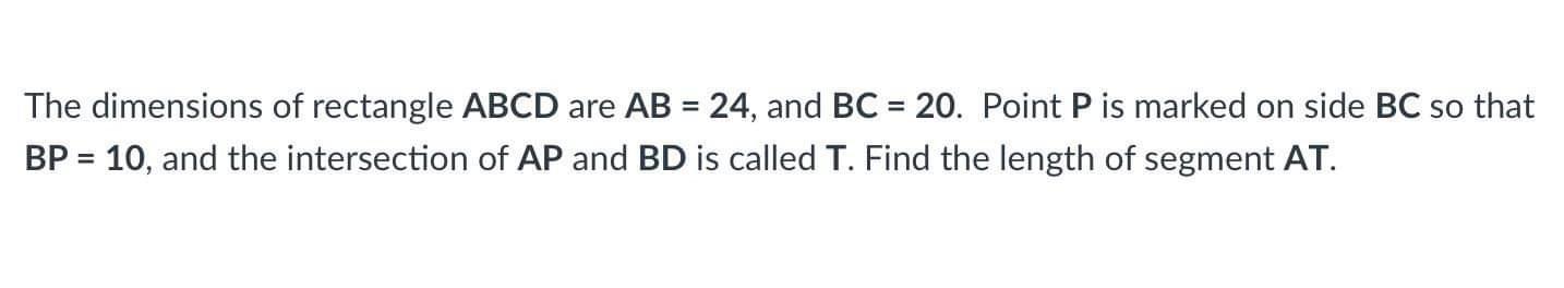 Solved The dimensions of rectangle ABCD are AB = 24, and BC | Chegg.com