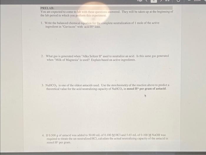 Solved Page PRELAB: You are expected to come to lab with | Chegg.com