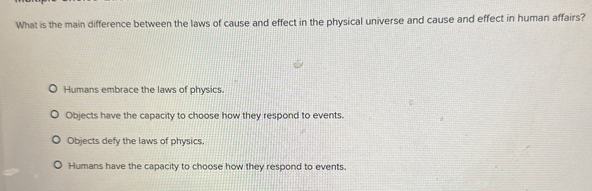 Solved What is the main difference between the laws of cause | Chegg.com