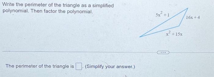 find the perimeter of the triangle as a simplified polynomial