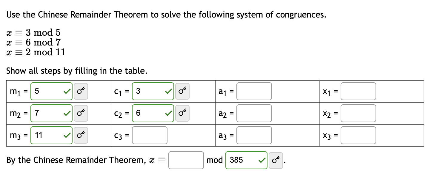 Solved Use the Chinese Remainder Theorem to ﻿solve the | Chegg.com