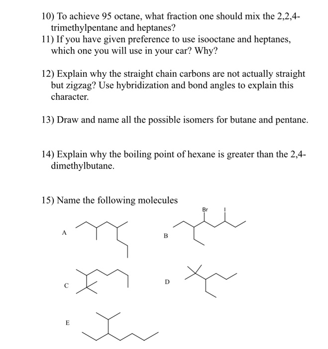 10 To Achieve 95 Octane What Fraction One Should Chegg Com