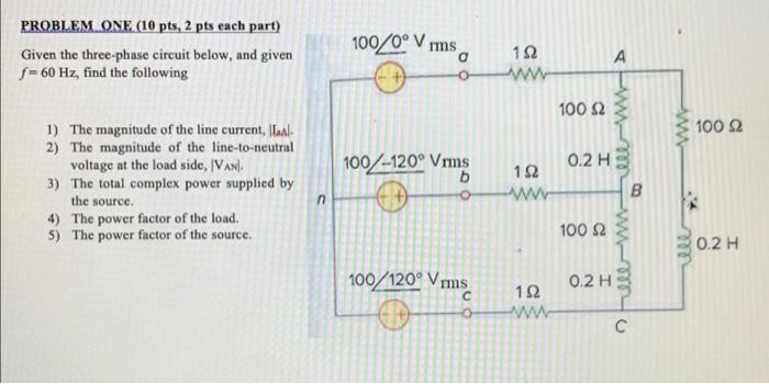 Solved PROBLEM ONE (10 pts, 2 pts each part) Given the | Chegg.com