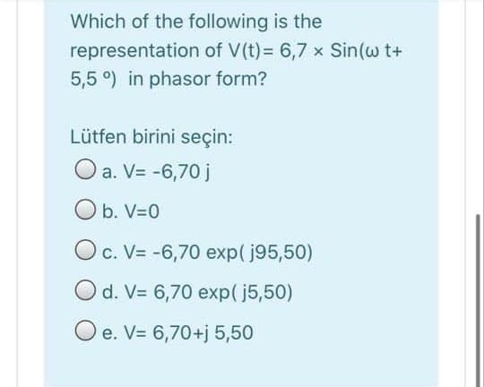 Solved Which Of The Following Is The Representation Of V Chegg Com