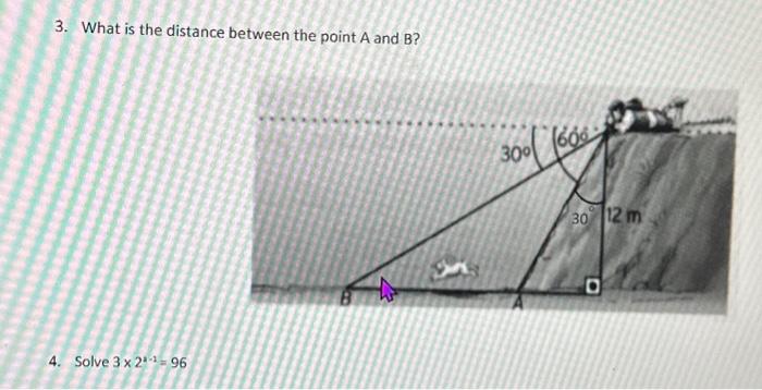 Solved 3. What is the distance between the point A and B ? | Chegg.com